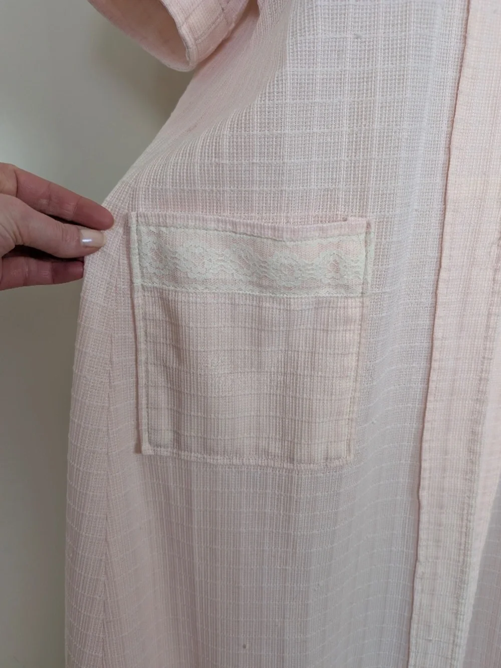 Vintage Robe Baby Pink Maxi Size Small Belted Feminine - Picture 9 of 16